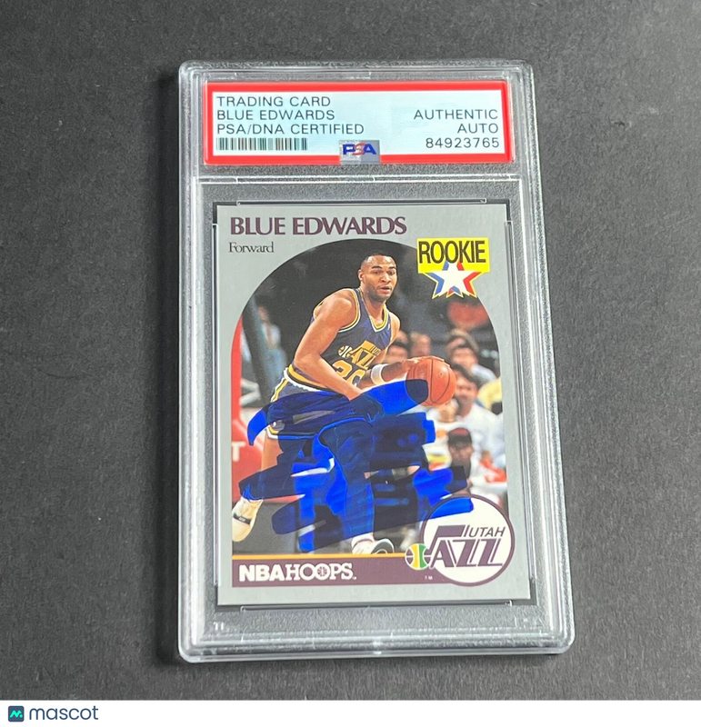 1988-89 NBA Hoops #288 Blue Edwards Signed Card AUTO PSA Slabbed Jazz