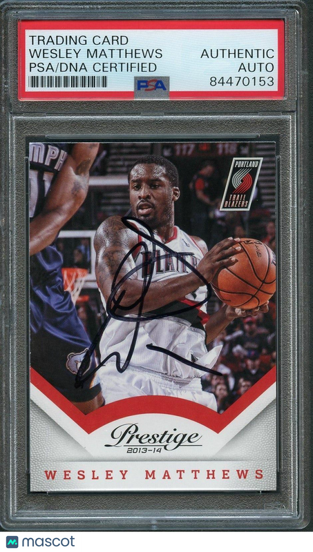 2013-14 Panini Prestige #24 Wesley Matthews Signed Card AUTO PSA Slabbed