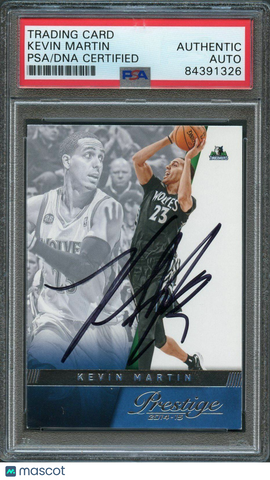 2014-15 Panini Prestige #135 Kevin Martin Signed Card AUTO PSA Slabbed Timberwol