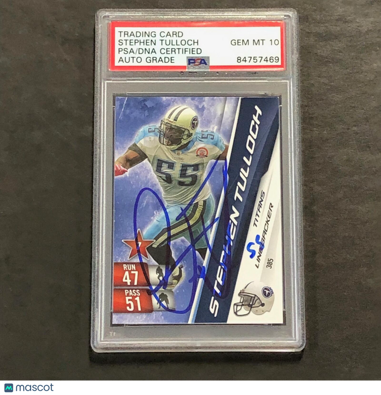 2009 XL Adrenalyn Stephen Tulloch AUTO card PSA Slabbed Tennessee Titans Signed