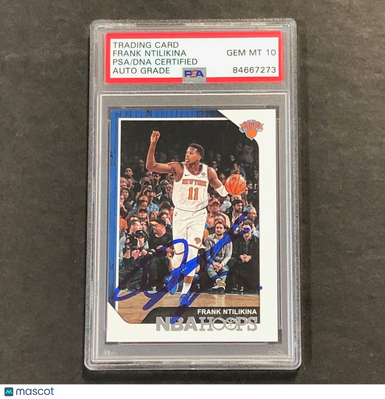 2018-19 NBA Hoops #68 Frank Ntilikina Signed Card AUTO GRADE 10 PSA Slabbed Knic
