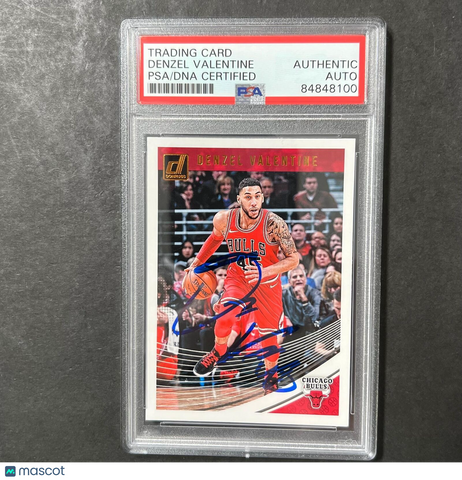2018-19 Panini Donruss #78 Denzel Valentine Signed Card AUTO PSA Slabbed Bulls