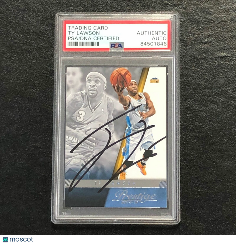 2014-15 Panini Prestige #93 Ty Lawson Signed Card AUTO PSA Slabbed Nuggets