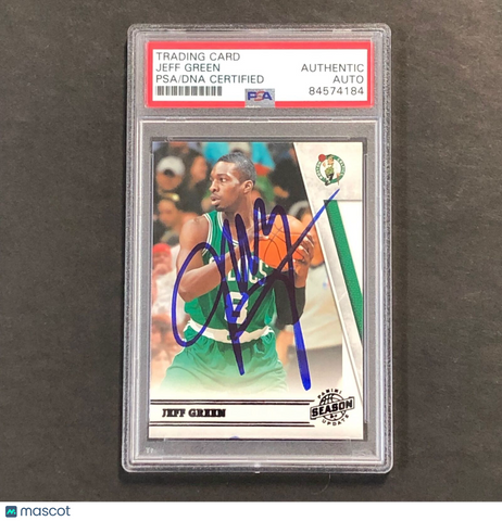 2010-11 Panini Season Update #2 Jeff Green Signed Card AUTO PSA/DNA Slabbed Celt