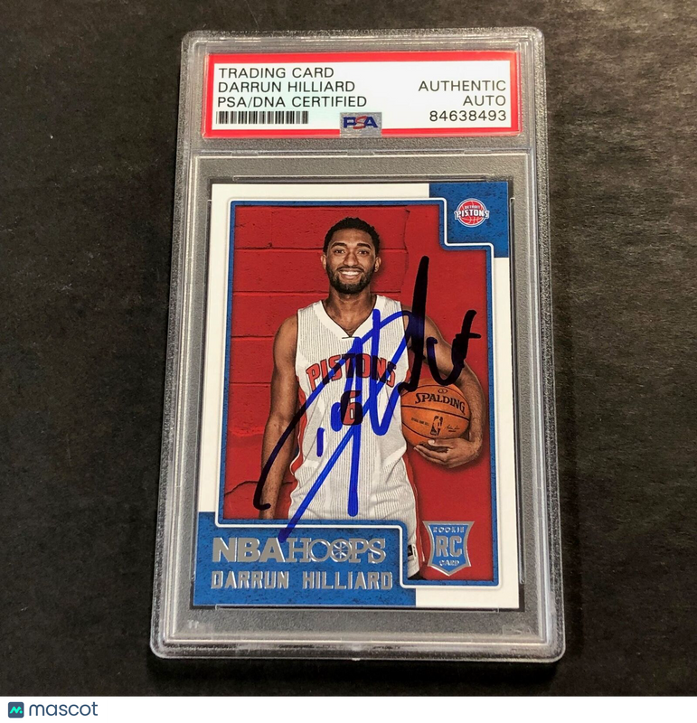 2015-16 NBA Hoops #297 Darrun Hilliard Signed Card AUTO PSA Slabbed RC Pistons