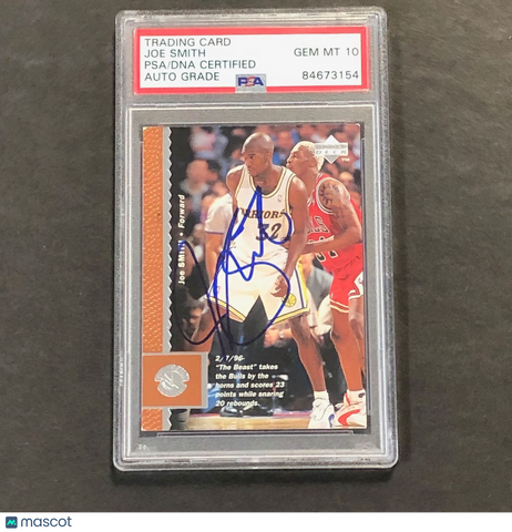 1996-97 Upper Deck #42 Joe Smith Signed Card AUTO PSA Slabbed Warriors