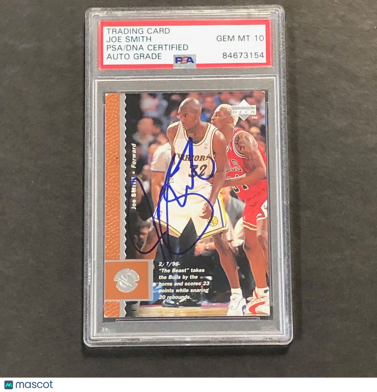 1996-97 Upper Deck #42 Joe Smith Signed Card AUTO PSA Slabbed Warriors