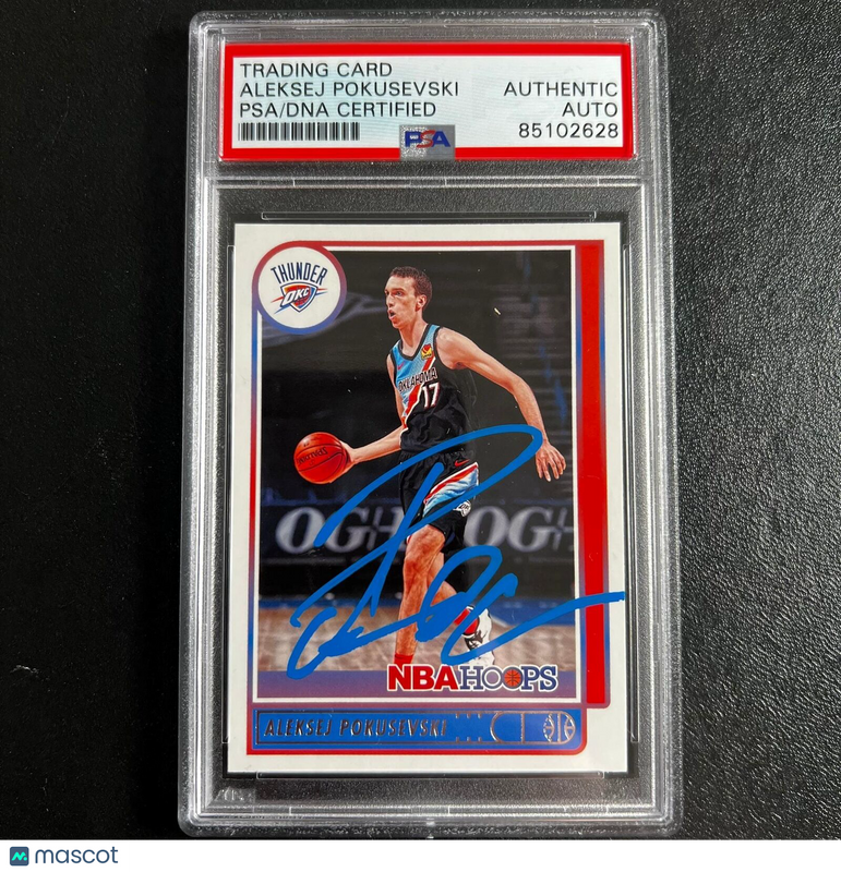 2021-22 Panini Hoops #13 Aleksej Pokusevski Signed Card AUTO PSA Slabbed Thunder
