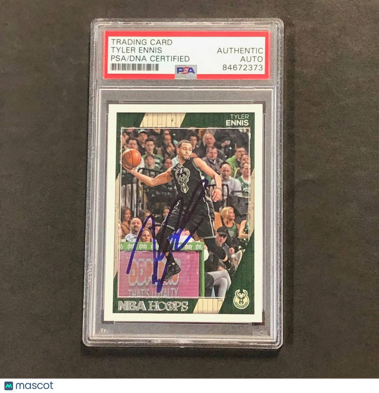 2016-17 NBA Hoops #10 Tyler Ennis Signed Card AUTO PSA Slabbed Bucks