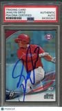 2016 Bowman Platinum #TP-JO Jhailyn Ortiz Signed Card PSA Slabbed Auto Phillies