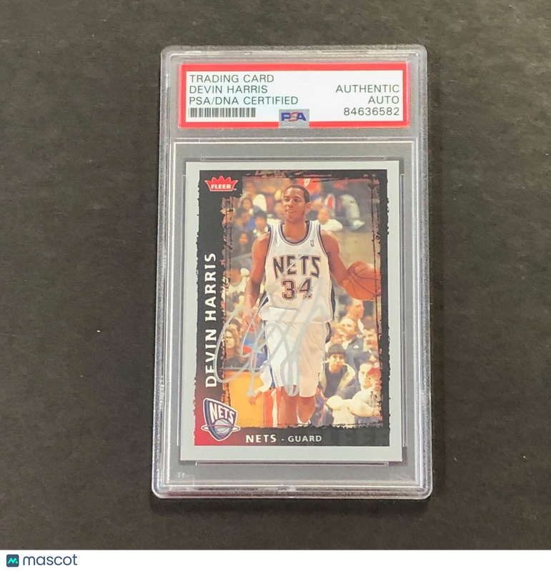 2008-09 Fleer Basketball #65 Devin Harris Signed Card AUTO PSA Slabbed Nets