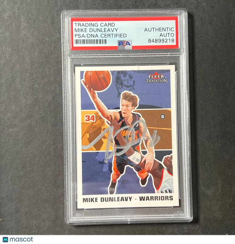 2003-04 Fleer Tradition #168 Mike Dunleavy Signed Card PSA Slabbed Warriors