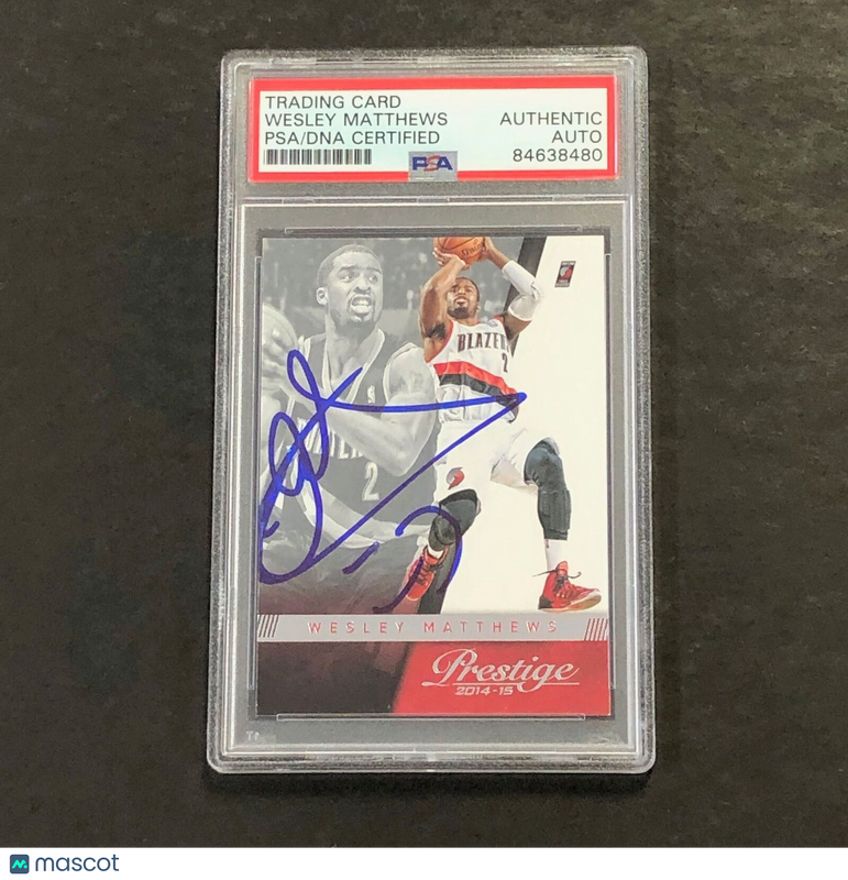 2014-15 Panini Prestige #143 Wesley Mathews Signed Card AUTO PSA Slabbed Maveric