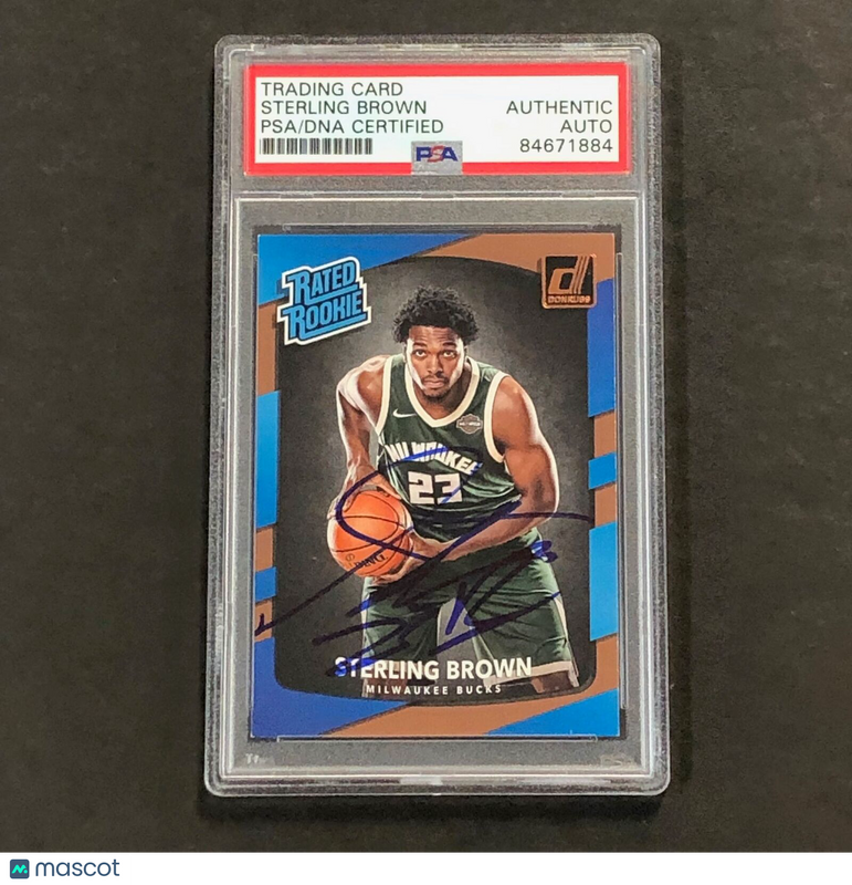 2017-18 Donruss Rated Rookie #165 Sterling Brown Signed Card PSA/DNA Slabbed RC