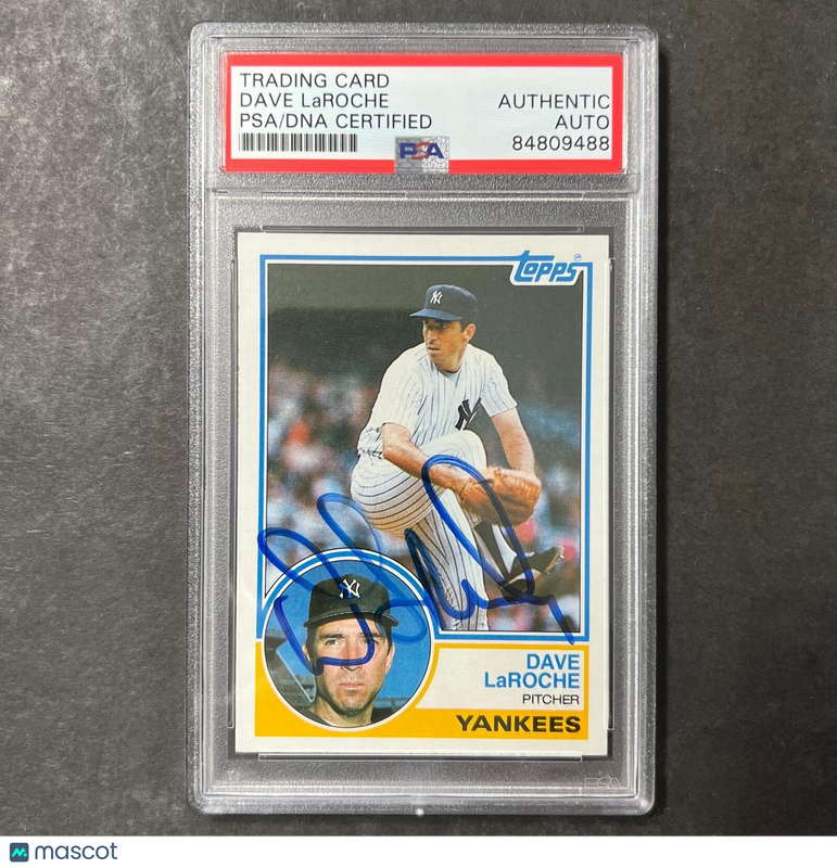 1983 Topps #333 Dave LaRoche Signed Card PSA Slabbed Auto Yankees