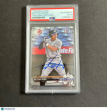2017 Bowman 1st Draft #BD-75 Keston Hiura Signed Card PSA Slabbed Auto Brewers
