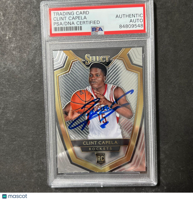 2014-15 Panini Select #187 Clint Capela Signed Card AUTO PSA/DNA Slabbed Rockets