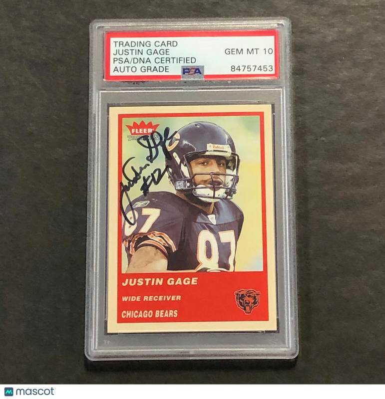 2004 Fleer Traditions #165 Justin Gage Signed Card PSA Slabbed Auto Chicago Bear