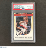 2011-12 Panini NBA Hoops #201 Wesley Matthews Signed Card AUTO PSA Slabbed