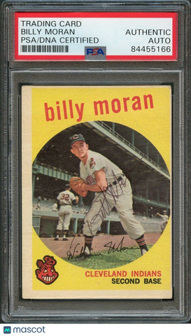 1959 Topps #196 Billy Moran Signed Card PSA Slabbed Auto Cleveland