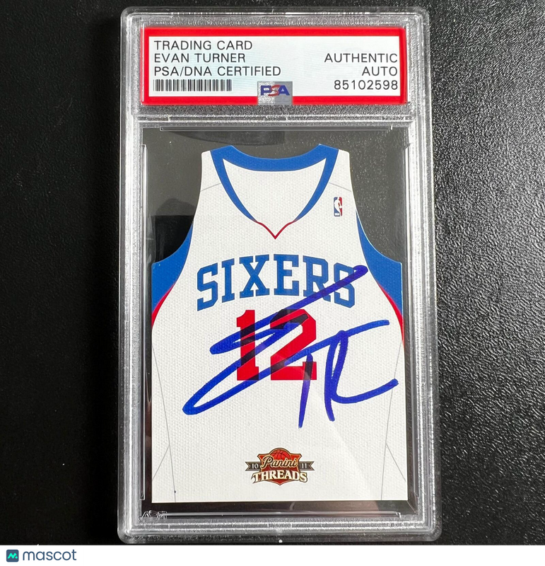 2010-11 Panini Threads #18 Evan Turner Signed Card AUTO PSA Slabbed 76ers