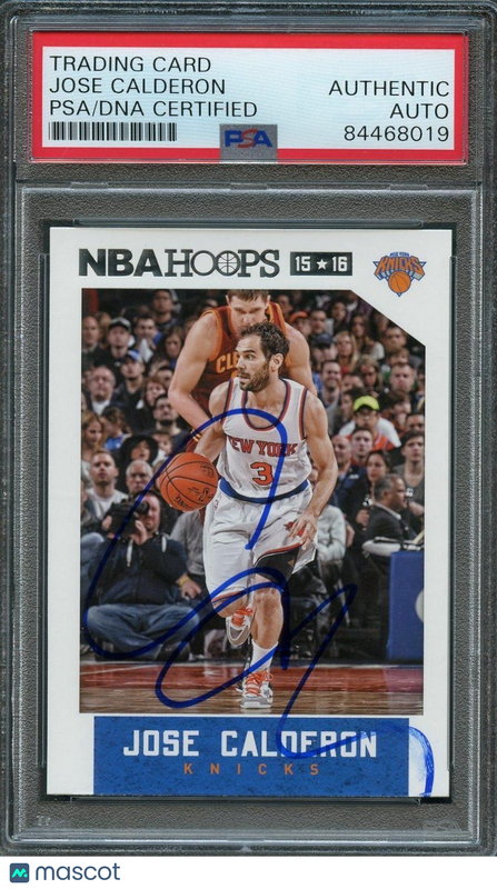 2015-16 NBA Hoops #243 Jose Calderon Signed Card AUTO PSA Slabbed Knicks