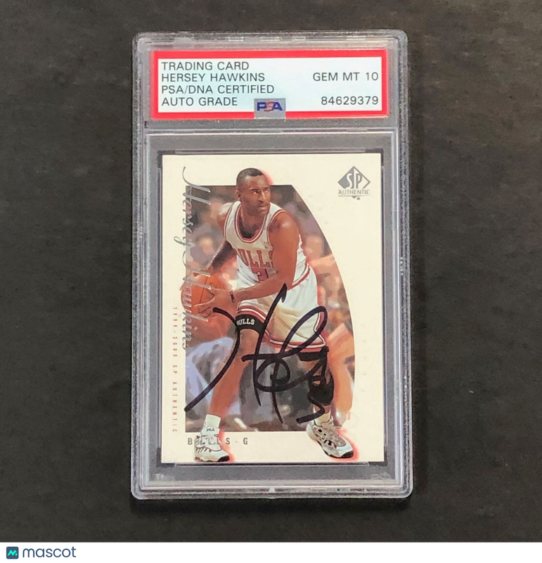 1999-2000 Upper Deck SP Authentics #11 Hersey Hawkins Signed Card AUTO PSA Slabb