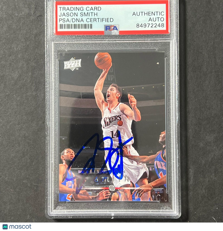 2008-09 Upper Deck #142 Jason Smith Signed Card AUTO PSA Slabbed 76ers