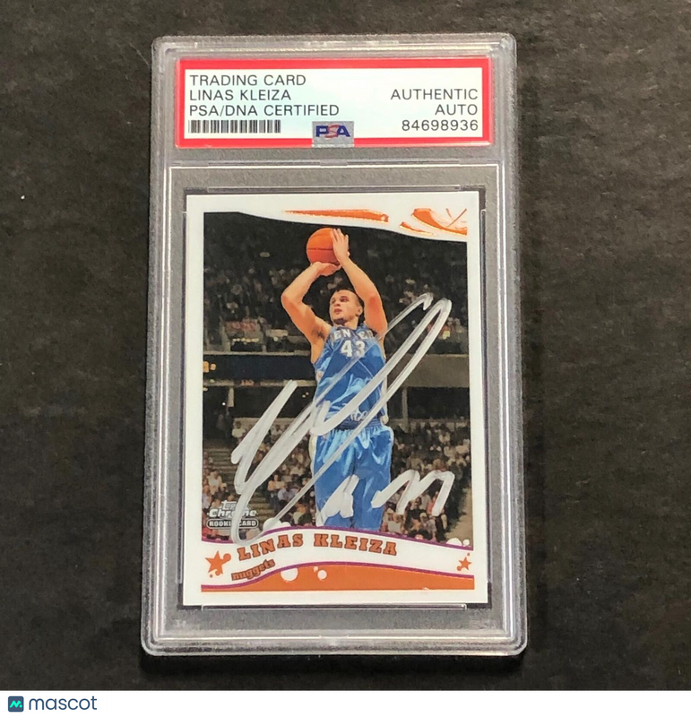 2006 Topps Chrome #175 Linas Kleiza signed Auto Card PSA/DNA Slabbed RC Nuggets