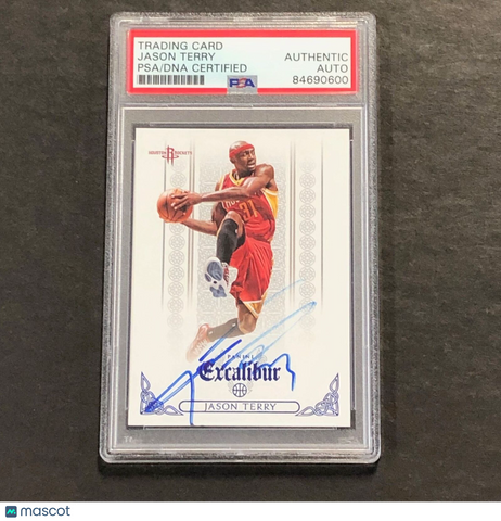 2014-15 Panini Excalibur #133 Jason Terry Signed Card AUTO PSA Slabbed Rockets