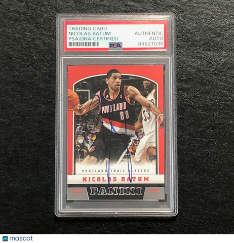2012-13 Panini Basketball #129 Nicolas Batum Signed Card AUTO PSA Slabbed Blazer