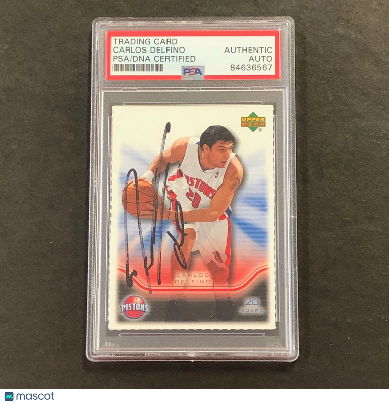 2004 Upper Deck #2 Carlos Delfino Signed Card AUTO PSA Slabbed RC Pistons