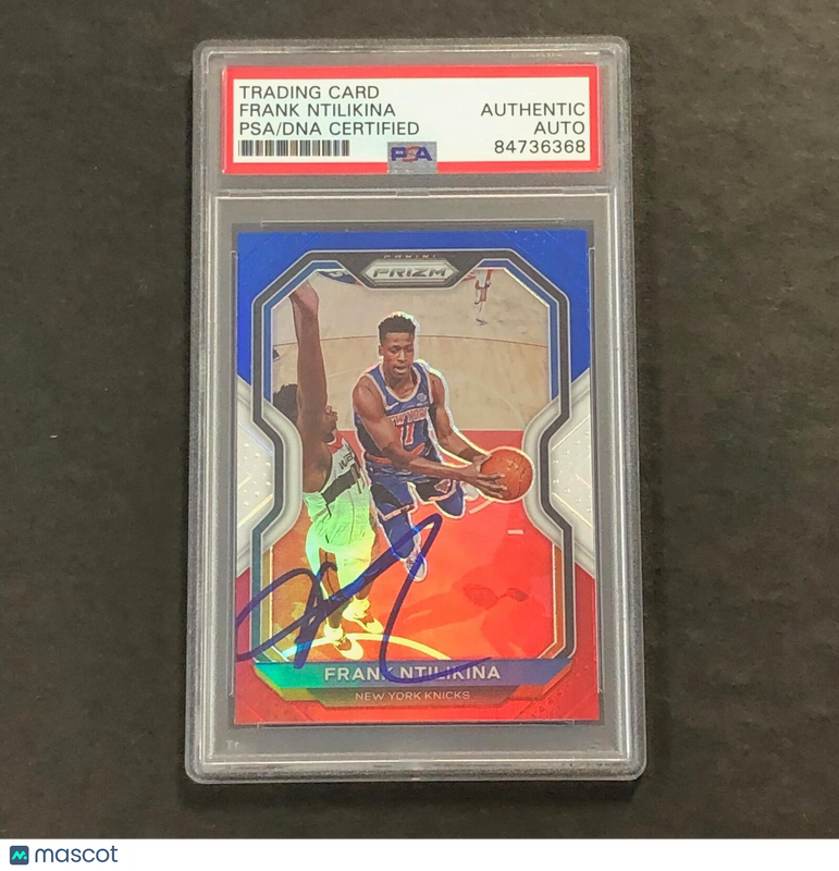 2020-21 Panini Prizm #113 Frank Ntilikina Signed Card AUTO PSA Slabbed Knicks