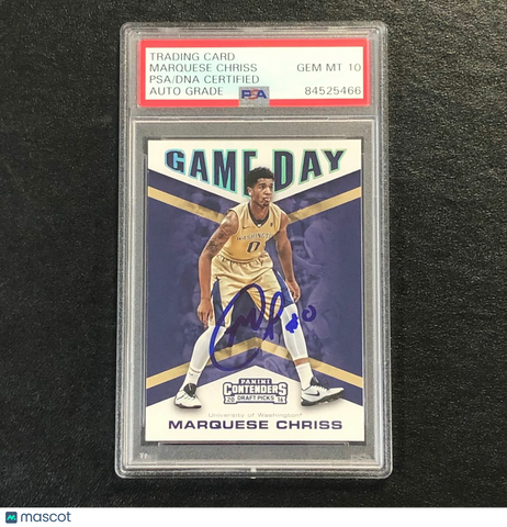 2016-17 Contenders Draft Picks #7 Marquese Chriss Signed Card AUTO 10 PSA Slabbe