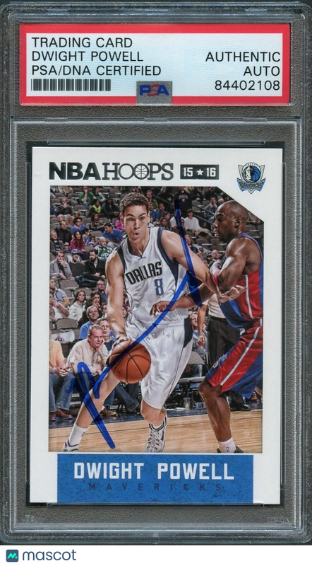 2015-16 NBA Hoops #199 Dwight Powell Card AUTO PSA Slabbed Mavericks