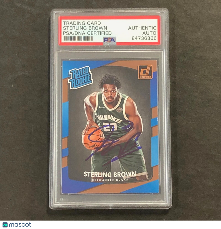 2017-18 Donruss Rated Rookie #165 Sterling Brown Signed Card PSA/DNA Slabbed RC