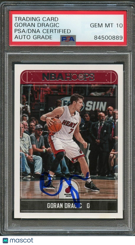 2017-18 NBA Hoops #67 Goran Dragic Signed Card AUTO 10 PSA/DNA Slabbed Heat