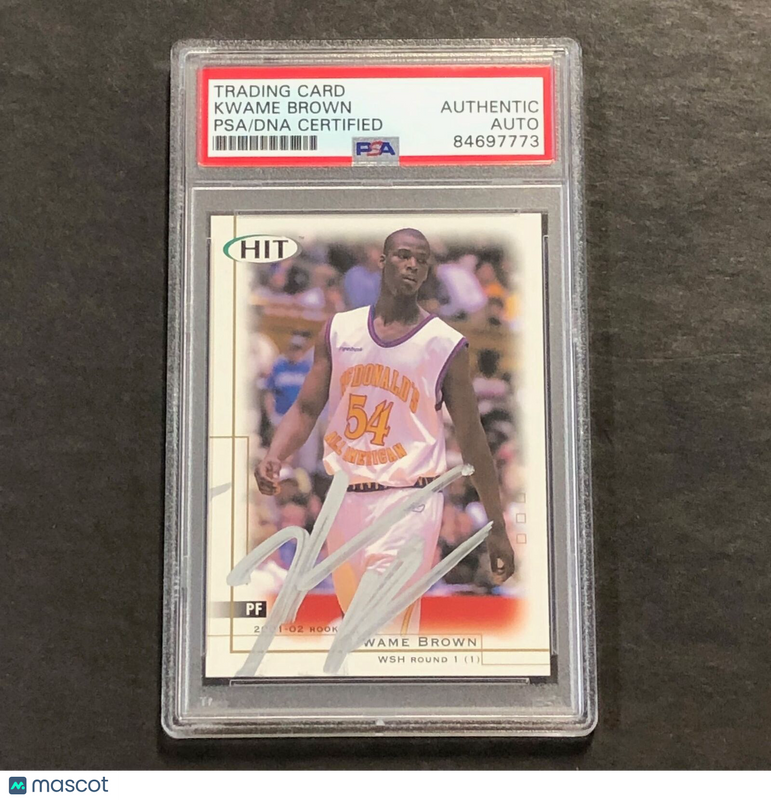 2001-02 SAGE Hit #1 Kwame Brown Signed Card AUTO PSA Slabbed McDonald's High