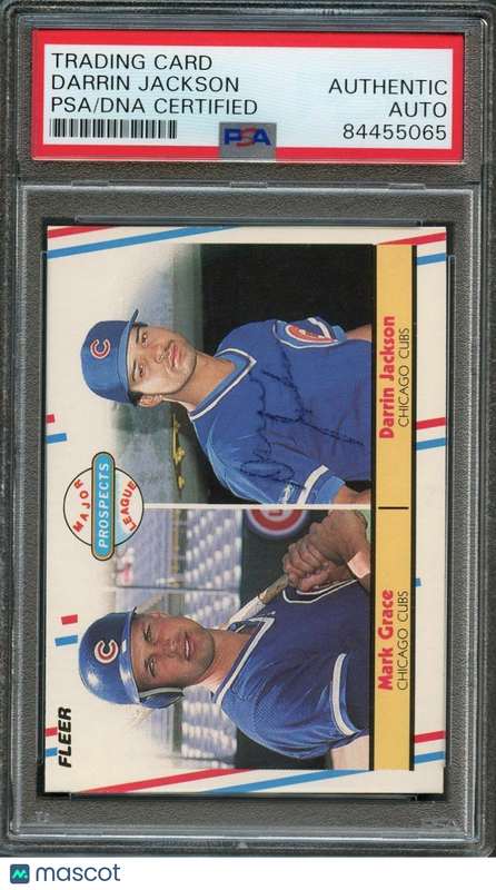 1988 Fleer #641 Darrin Jackson Signed Card PSA Slabbed Auto Cubs