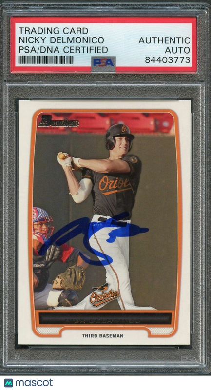 2012 Bowman #BCP92 Nick Delmonico Signed Card PSA Slabbed Auto Orioles