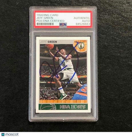 2013-14 Panini NBA Hoops #21 Jeff Green Signed Card Auto PSA/DNA Slabbed Celtics