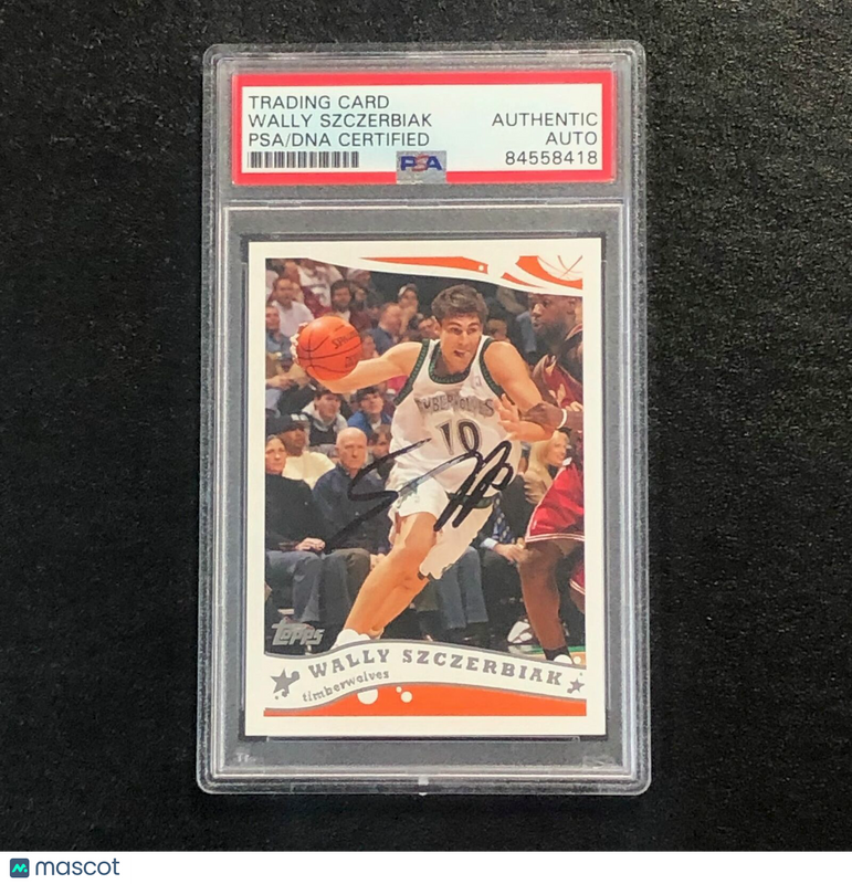 2005-06 Topps #158 Wally Szczerbiak  Signed Card Auto PSA Slabbed Timberwolves