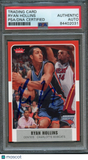 2007-08 Fleer #73 Ryan Hollins Signed Card AUTO PSA Slabbed Bobcats