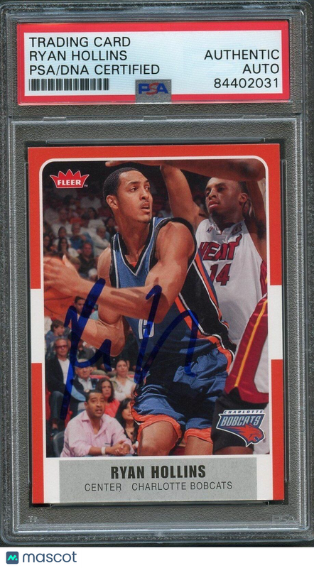 2007-08 Fleer #73 Ryan Hollins Signed Card AUTO PSA Slabbed Bobcats