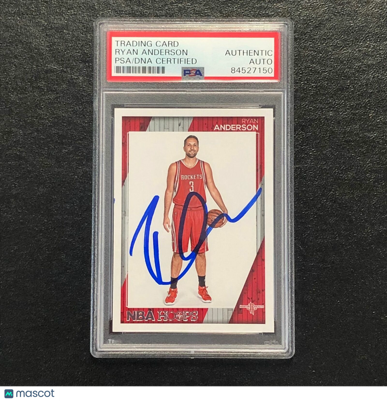 2016-17 NBA Hoops #101 Ryan Anderson Signed Card AUTO PSA Slabbed Rockets