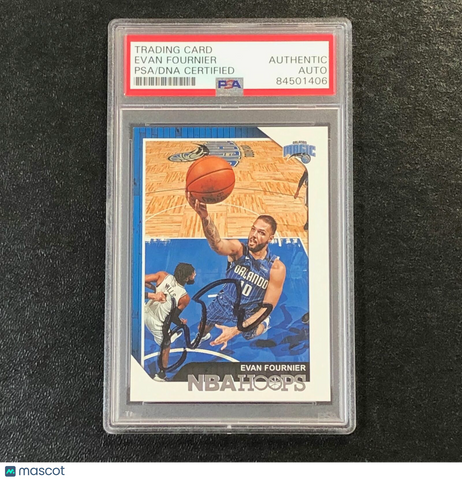 2018-19 NBA Hoops #169 Evan Fournier Signed Card AUTO PSA Slabbed Magic