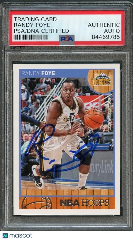 2013-14 NBA HOOPS #257 Randy Foye Signed Card AUTO PSA Slabbed