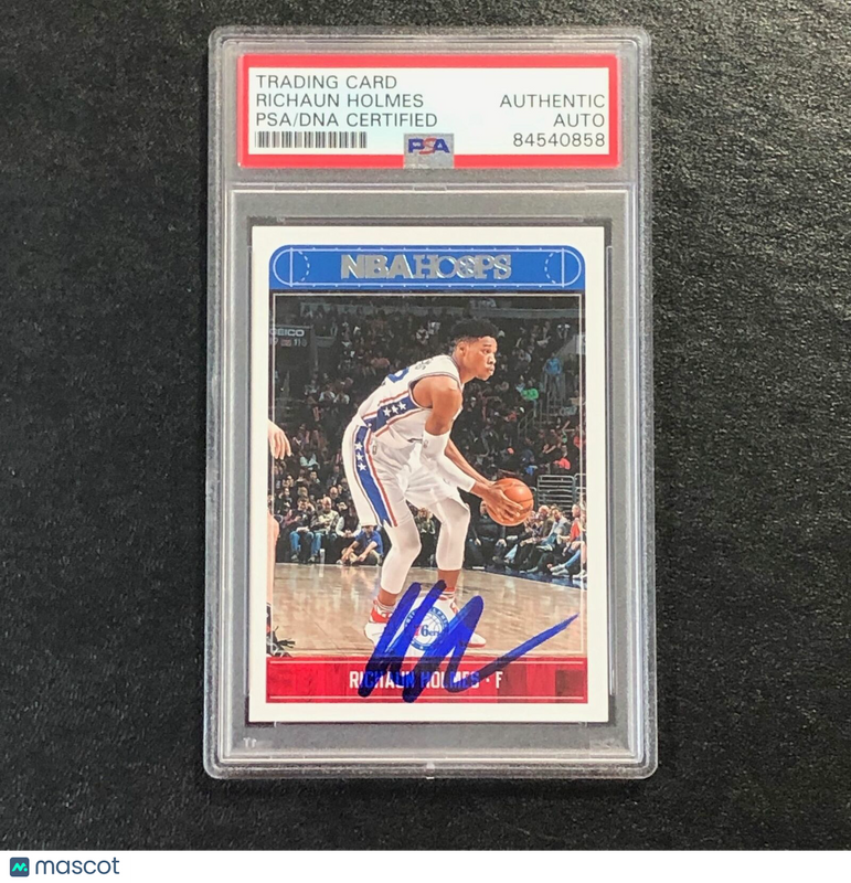 2017-18 NBA Hoops #6 Richaun Holmes Signed Card AUTO PSA Slabbed 76ers