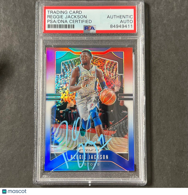 2019-20 Panini Prizm #95 Reggie Jackson Signed Card Auto PSA Slabbed Pistons