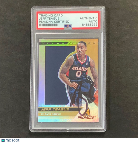 2013-14 Pinnacle Clear Vision #15 Jeff Teague Signed Card AUTO PSA Slabbed Hawks